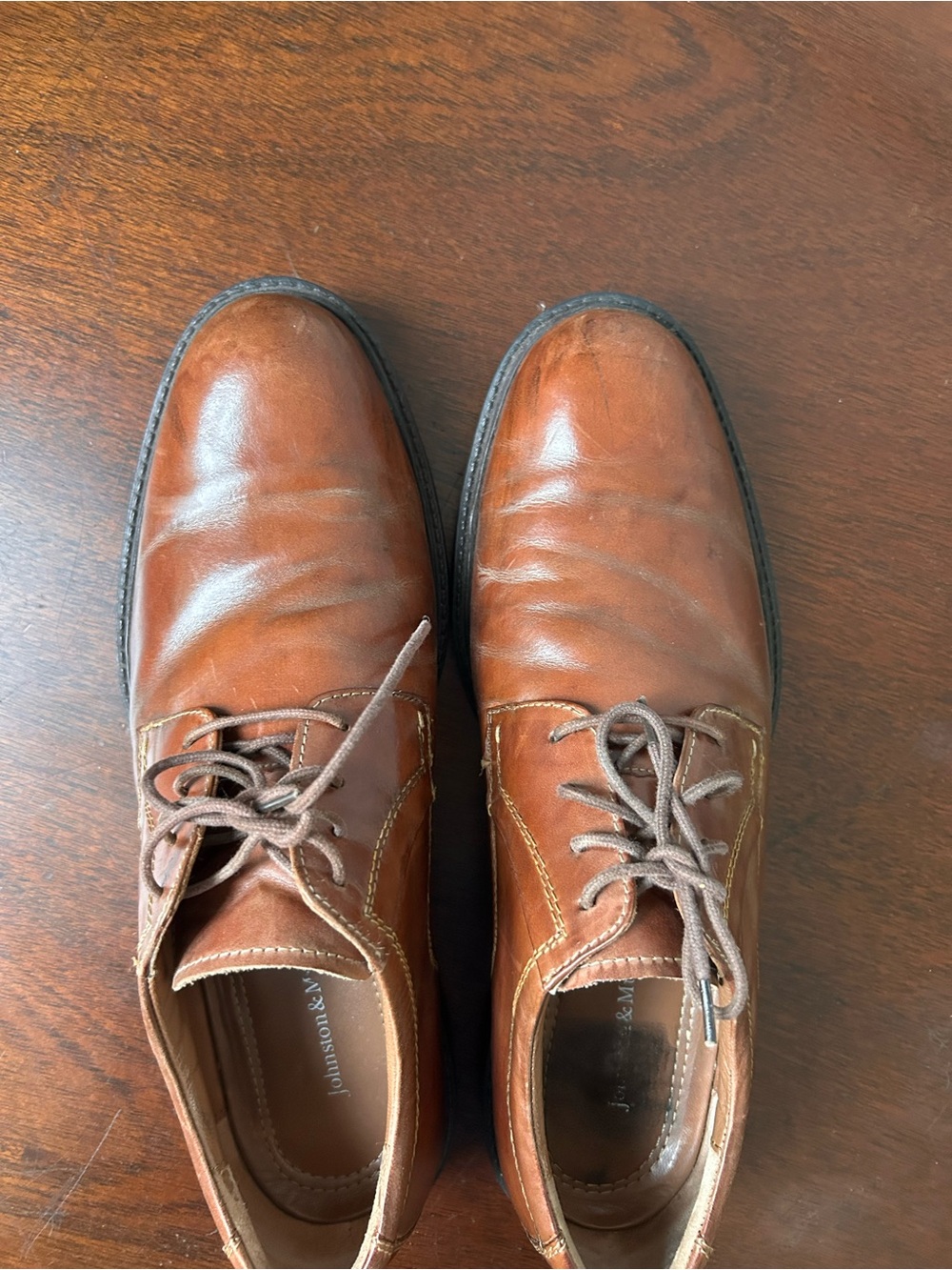 Johnston & Murphy Men’s 11M Brown Leather Derby Dress Shoes Made in India - Picture 10 of 10